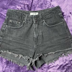 black denim shorts